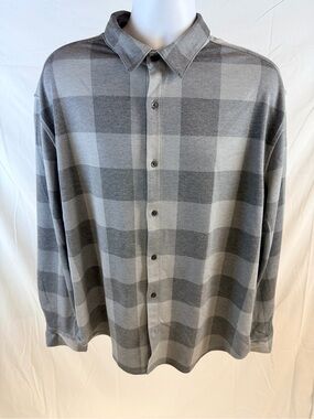 PTO Men's Gray Plaid Button-Down Shirt